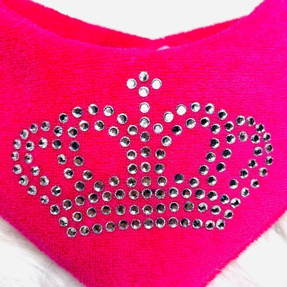 Juicy Couture X Louadore Terry Cloth Dog Bandana Hot Pink - Picture 5 of 9